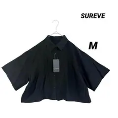 新品タグ付き/SUREVE/クロップドシアーブラウス/ワイド/レーヨン混/M