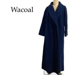 Wacoal 紺色ロングガウン ルームウエア バスローブ