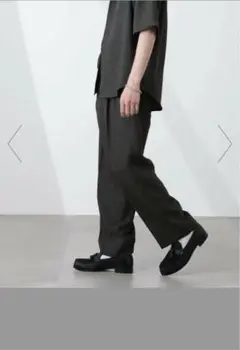 ナノユニバース　 テックリネンリラックステーパードパンツ