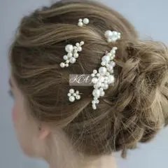 ☆5点セット☆パール ゴールドヘアアクセサリー ウエディングヘッドドレス結婚式①
