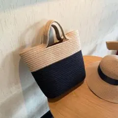 かごバッグ トートバッグ ストローバック　ナチュラル　可愛い　2WAY