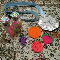 ハンドメイド 折り紙のメダル 果物アイロンビーズ おゆまるゼリービンズ詰め