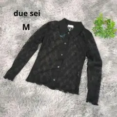 due sei 透け感のある長袖シャツ 【M】 ブラック ✨️タグ付未使用品✨️