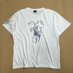 90s ポロラルフローレン　半袖　ロゴプリントTシャツ　XXL