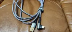 L型USBケーブル グレー 2.0m