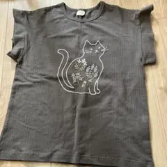 la poche biscuit 猫刺繍 Tシャツ 140