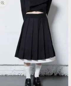 neith. Rose Pleats Skirt Pants(Black)S