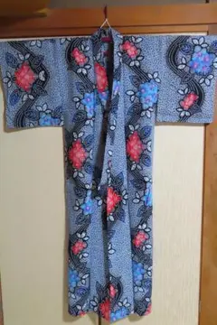 【オークション】レディース浴衣 花柄 ブルー系
