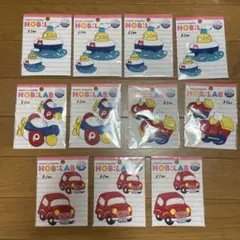 カラフルな船と車の布製ワッペン11個セット