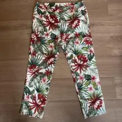 フラワー 7部丈 パンツ オシャレ ボタニカル キュート ファッショナブル