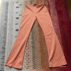 幾何学模様オレンジフレアパンツ ZARA Mサイズ