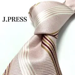 【極美品】 J.PRESS ストライプ柄 ピンク ホワイト ブラウン