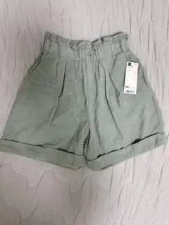 【新品】GU コットンショートパンツ 51 GREEN 150