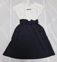 JENNI love　ベルト付シャカシャカドッキングワンピ　サイズ150