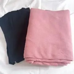 ニット生地 ワッフル ブラック ピンク