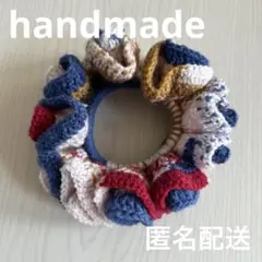 【ハンドメイド】 フリル シュシュ レッド ピンク ベージュ ブルー