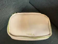 FURLA ピンク ポーチ ミラー付き