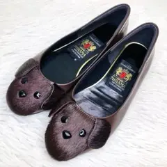 【未使用級】MIHAMA 22cm ミハマ フラット　わんちゃん 犬　ハラコ　茶