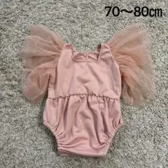 ★値下げ★フリル付き　ピンクロンパース 70-80㎝