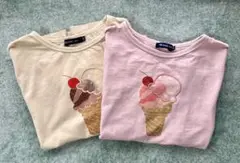 ビームスミニbeams miniアイスTシャツ 2枚140cm ピンク、イエロー