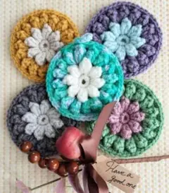 Handmade　アクリルたわし　ぷっくりサークル