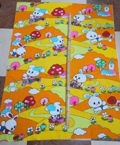 訳あり　車に乗ったうさぎちゃん　昭和レトロ生地