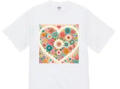 【新品】ハイクオリティー Tシャツ ハート　花　かわいい