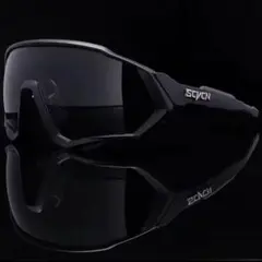 SCYCN ブラック　スモークレンズ　 サングラス　サイクリング　軽量 釣り