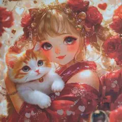 ①未使用　可愛い女の子パネル生地3枚です。