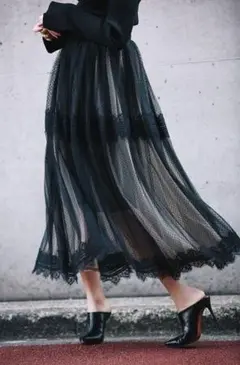 herlipto Dot tulle volume skirt