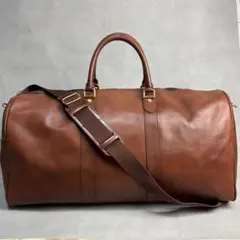 美品✨ボストンバッグ 2way 本革 レザー ブラウン ゴールド金具