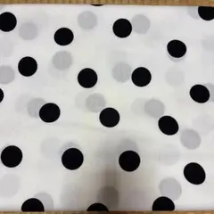 黒白水玉模様のコットン生地
