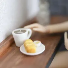 22cmドール ミニチュアハンドメイド モーニングコーヒーセット
