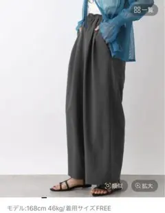 サイド切り替えワイドパンツ