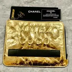 美品 CHANEL シャネル クラッチ バッグ ゴールド ココ
