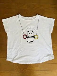 レディースTシャツ ホワイト　パンダ　Lサイズ