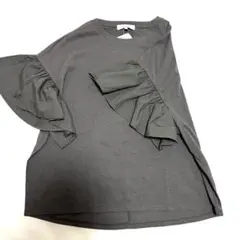 (新品)フレア袖チャコールグレーTシャツ
