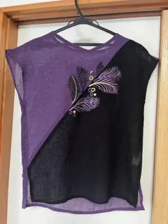 トップス　紫　黒