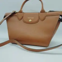 良品 LONGCHAMP ロンシャン エリタージュ ブラウン 2way 金具