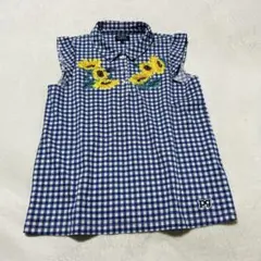 美品✨PEARLYGATES ノースリーブポロシャツ ヒマワリ ギンガムチェック