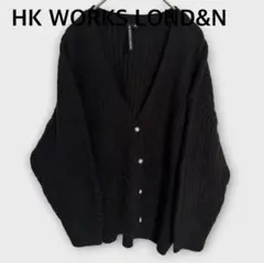 【HK】カーディガン　黒　ブラック　長袖　Vネック　シンプル