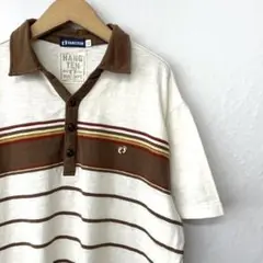 HANG TEN ハンテン ポロシャツ ボーダー オールドサーフ LL