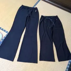 ブラックフレアパンツ Lサイズ ドローストリング付き　2枚セット
