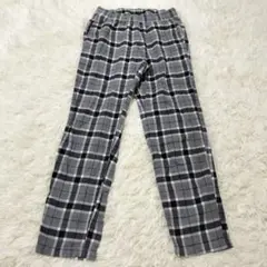 《美品》ユニクロ チェック ズボン　ボトムス グレー メンズ (S)