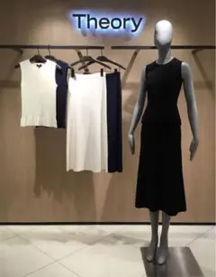Theory セオリー CRAPE KNIT RIB FLUITED SK