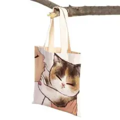 キスを嫌がる猫さんトートバッグ☆17☆ネコ