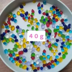 フロストガラス粒　シーグラス　工作キット　DIY　シーグラスアート　４０ｇ