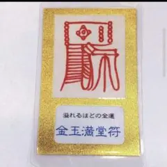 「金玉満堂符」護符　名刺サイズ　直筆　手書き　和紙　お守り　御札