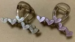 ヘアクリップ　ハートモチーフ　2個セット