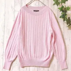 UNTITLED ピンク 長袖ニット カシミヤ混　手洗い可　サイズ2